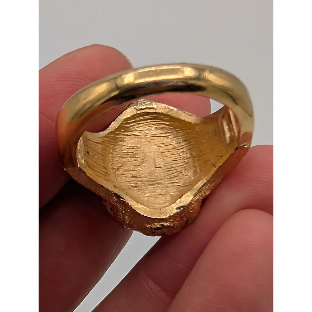 VTG Custom Dante Museum Masterpiece Cufflink Kiss Cameo Incolay Gold Plated Ring
